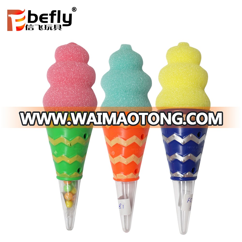 Ice cream shape foam click ball toy with candy inside